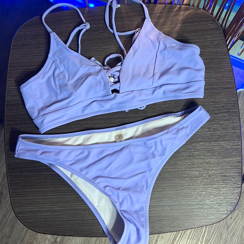 SHEIN swimsuit purple bikini set size Large